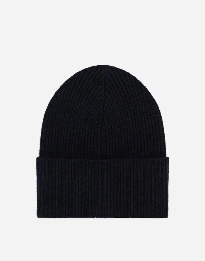 Dolce and Gabbana Accessories Children Knit Hat With Crest Patch Blue Dolce and Gabbana Accessories Children Knit Hat With Crest Patch Blue