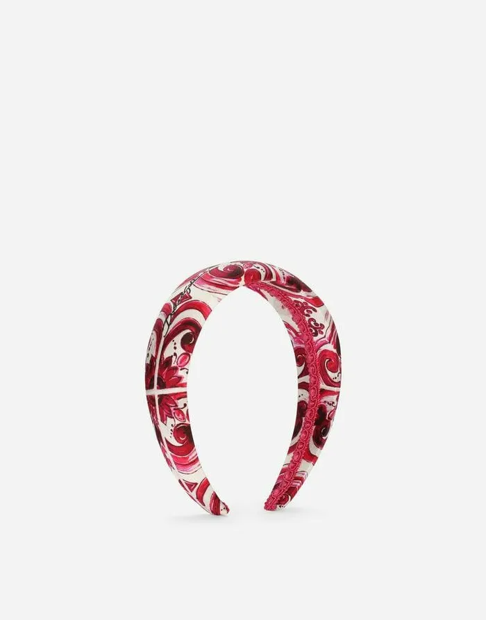 Dolce and Gabbana Accessories Children Majolicaprint Satin Hair Band Multicolor Dolce and Gabbana Accessories Children Majolicaprint Satin Hair Band Multicolor