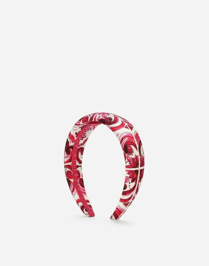 Dolce and Gabbana Accessories Children Majolicaprint Satin Hair Band Multicolor Dolce and Gabbana Accessories Children Majolicaprint Satin Hair Band Multicolor