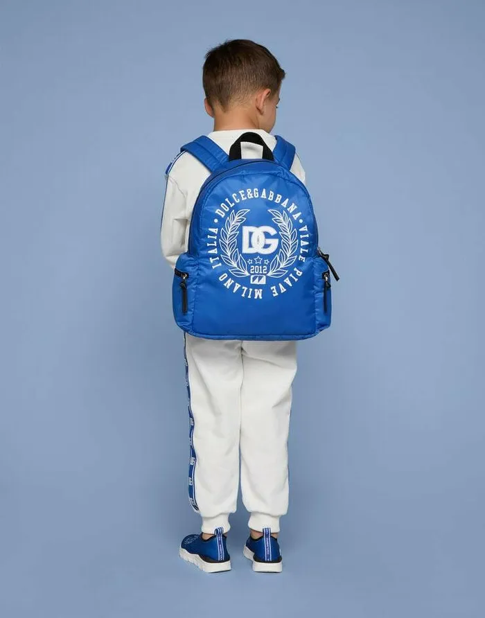 Dolce and Gabbana Accessories Children Nylon Backpack With DG Logo Print Multicolor Dolce and Gabbana Accessories Children Nylon Backpack With DG Logo Print Multicolor