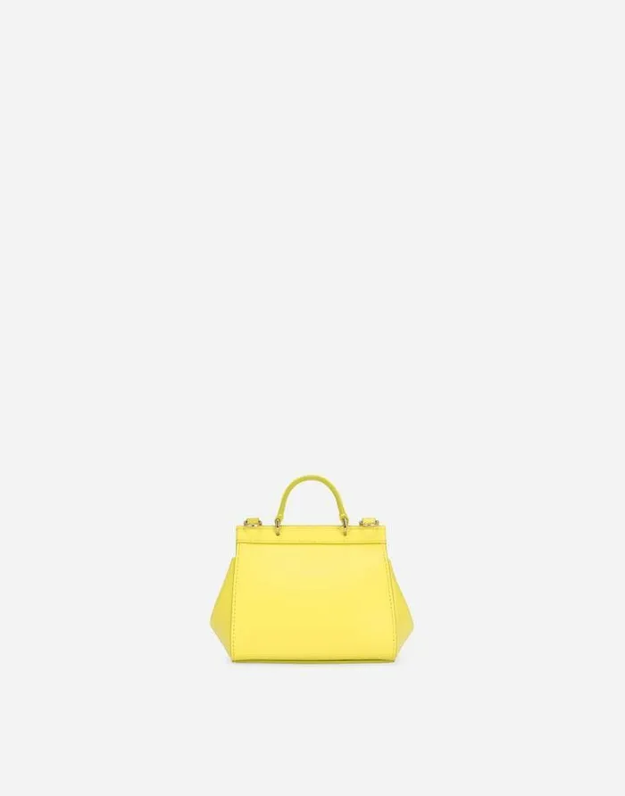 Dolce and Gabbana Accessories Children Sicily Mini Bag In Plain Calfskin Yellow Dolce and Gabbana Accessories Children Sicily Mini Bag In Plain Calfskin Yellow