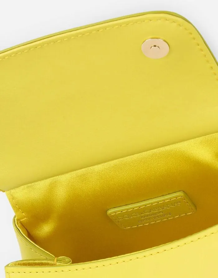 Dolce and Gabbana Accessories Children Sicily Mini Bag In Plain Calfskin Yellow Dolce and Gabbana Accessories Children Sicily Mini Bag In Plain Calfskin Yellow