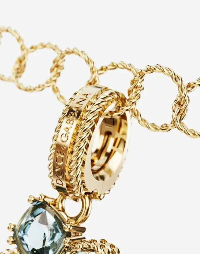 Dolce and Gabbana Alphabet Collection Women Rainbow Alphabet D 18 Kt Yellow Gold Charm With Multicolor Fine Gems Gold Dolce and Gabbana Alphabet Collection Women Rainbow Alphabet D 18 Kt Yellow Gold Charm With Multicolor Fine Gems Gold