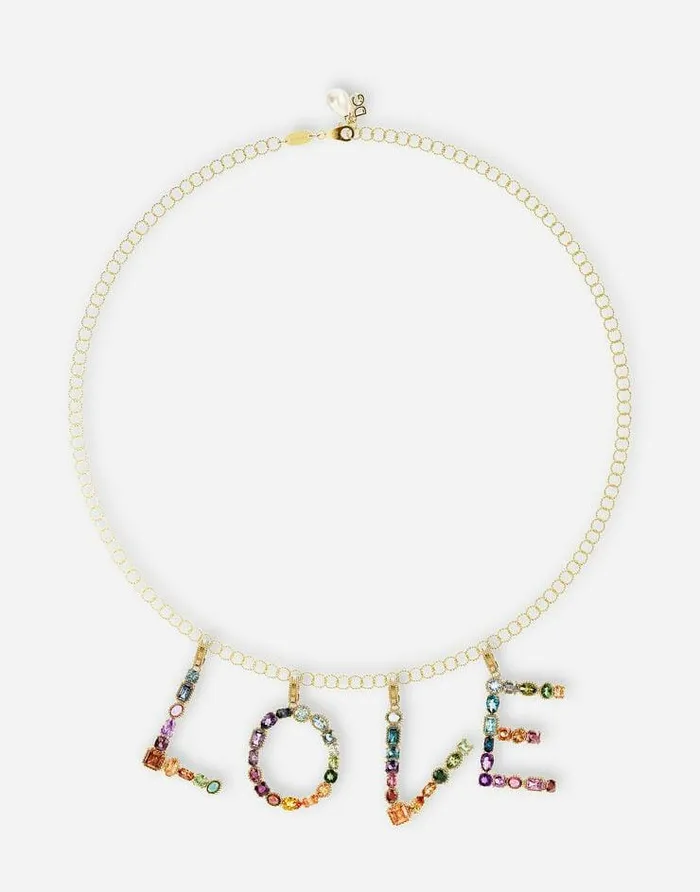 Dolce and Gabbana Alphabet Collection Women Rainbow Alphabet D 18 Kt Yellow Gold Charm With Multicolor Fine Gems Gold Dolce and Gabbana Alphabet Collection Women Rainbow Alphabet D 18 Kt Yellow Gold Charm With Multicolor Fine Gems Gold