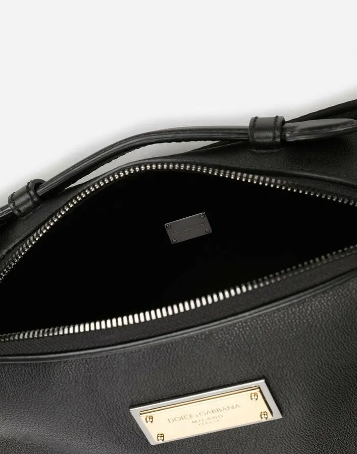 Dolce and Gabbana Backpacks And Fanny Packs Men Grainy Calfskin Belt Bag Black Dolce and Gabbana Backpacks And Fanny Packs Men Grainy Calfskin Belt Bag Black