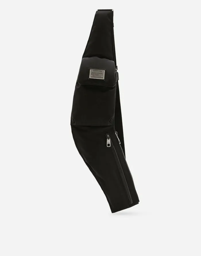 Dolce and Gabbana Backpacks And Fanny Packs Men Nylon Belt Bag Black