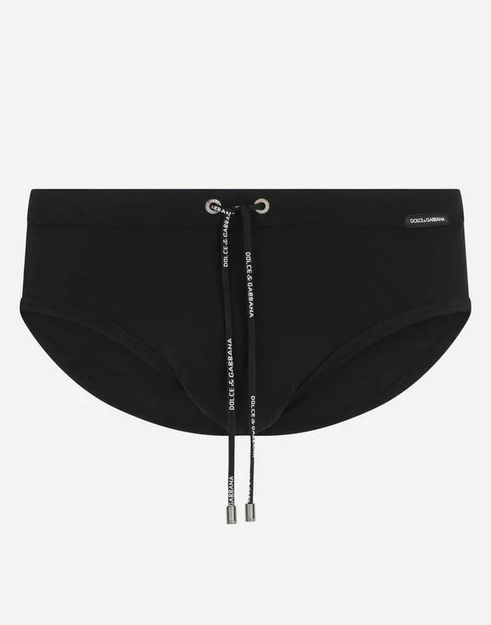 Dolce and Gabbana Beachwear Men Swim Briefs With Highcut Leg Black