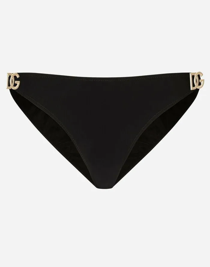 Dolce and Gabbana Beachwear Women Bikini Bottoms With DG Logo Black
