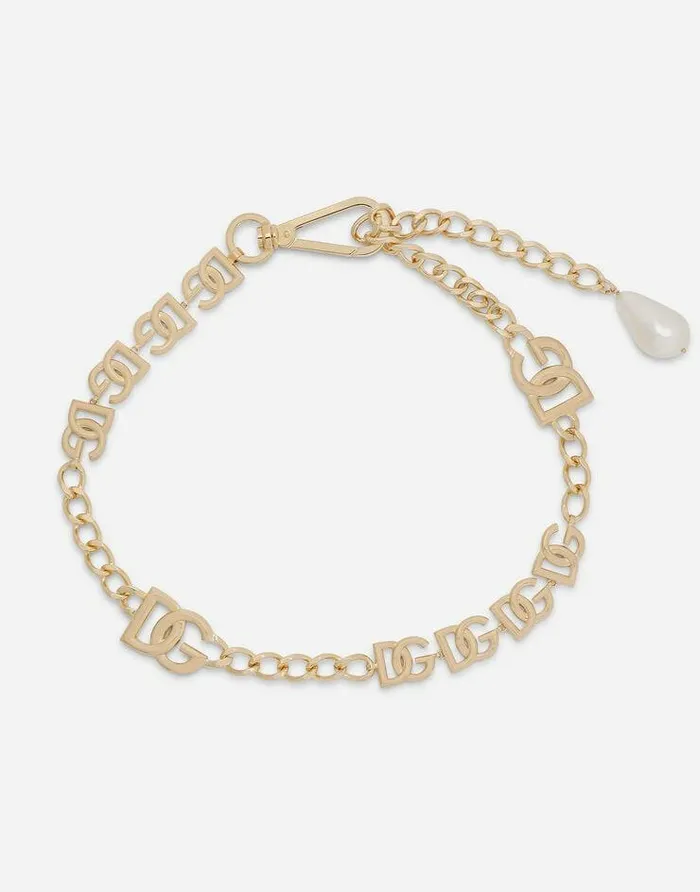 Dolce and Gabbana Belts Women Chain Belt With DG Multilogo Gold Dolce and Gabbana Belts Women Chain Belt With DG Multilogo Gold