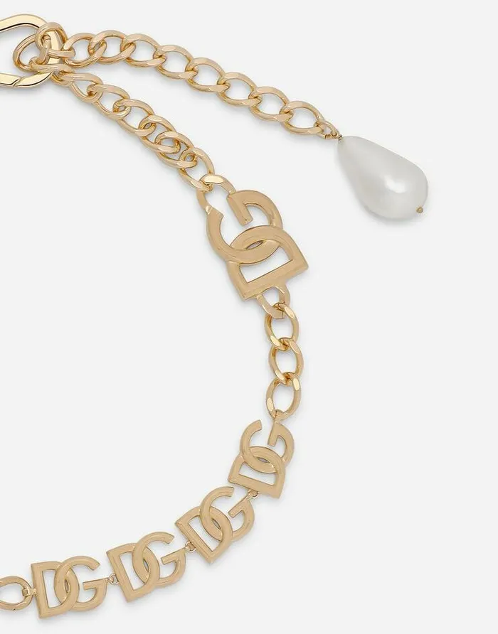 Dolce and Gabbana Belts Women Chain Belt With DG Multilogo Gold Dolce and Gabbana Belts Women Chain Belt With DG Multilogo Gold