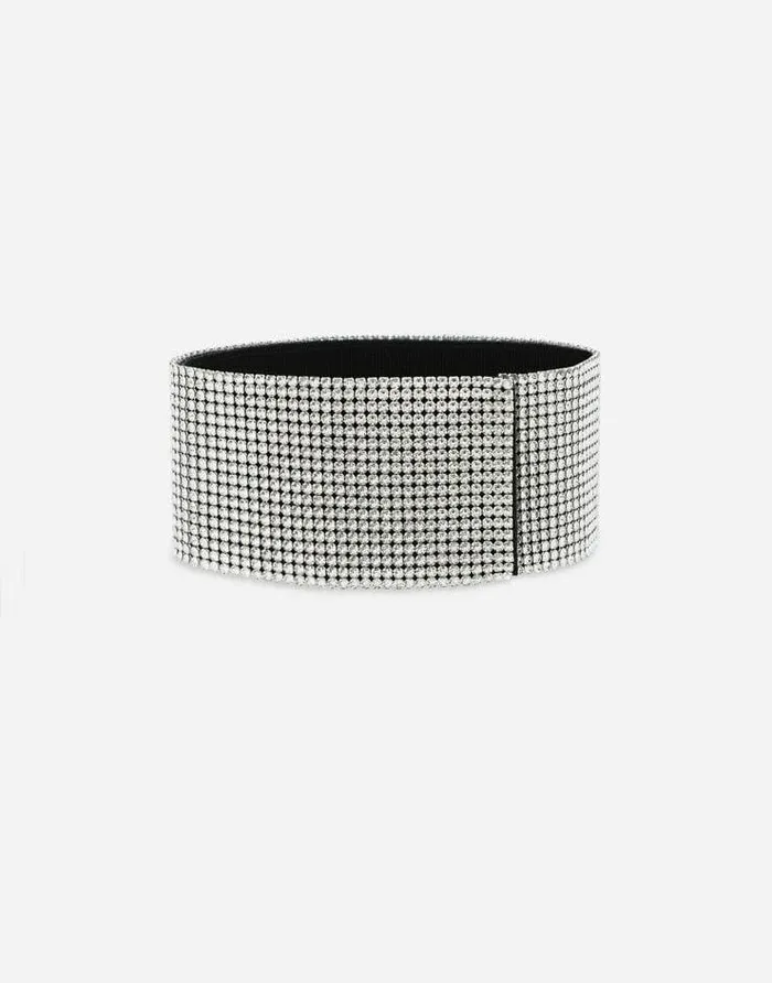 Dolce and Gabbana Bijoux Women Crystal Mesh Choker With Cross Crystal Dolce and Gabbana Bijoux Women Crystal Mesh Choker With Cross Crystal