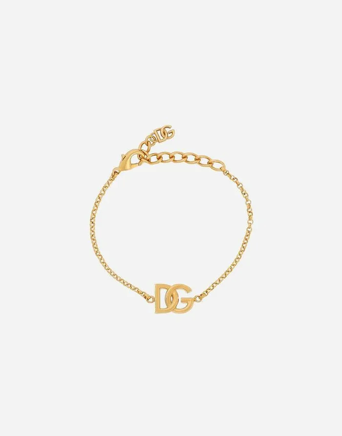 Dolce and Gabbana Bijoux Women Fine Link Bracelet With DG Logo Gold