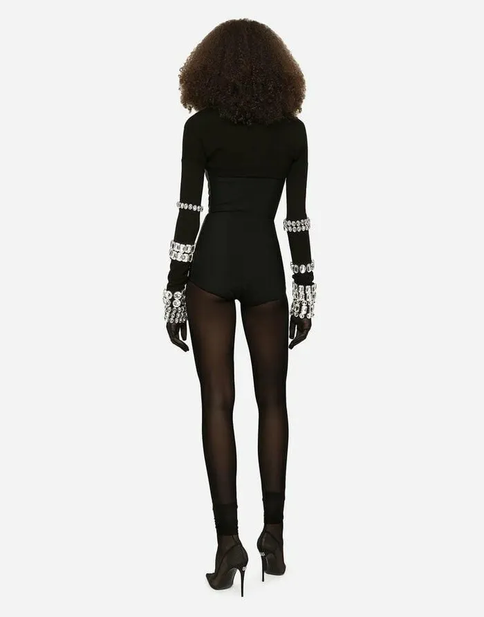 Dolce and Gabbana Blazers Women KIM DOLCEandGABBANA Jersey Milano Rib Shrug With Rhinestone Embellishment Multicolor Dolce and Gabbana Blazers Women KIM DOLCEandGABBANA Jersey Milano Rib Shrug With Rhinestone Embellishment Multicolor