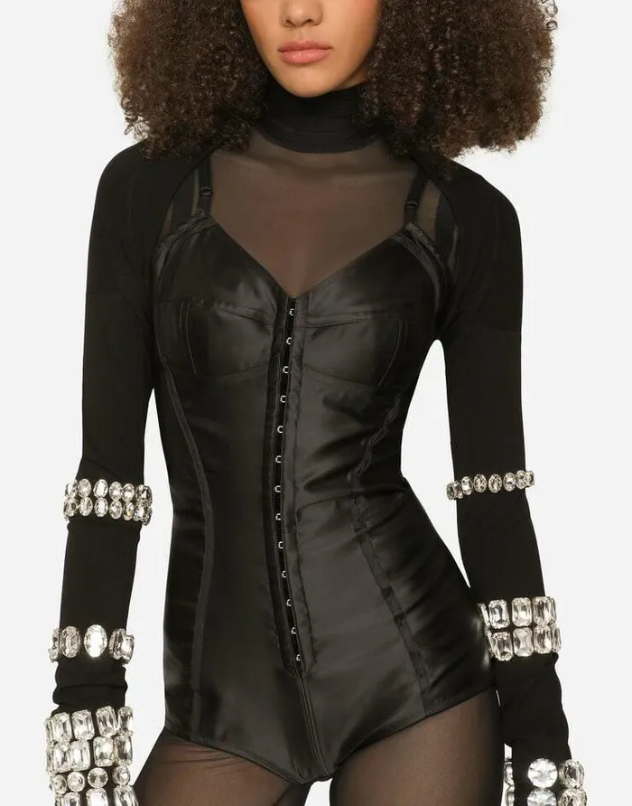 Dolce and Gabbana Blazers Women KIM DOLCEandGABBANA Jersey Milano Rib Shrug With Rhinestone Embellishment Multicolor Dolce and Gabbana Blazers Women KIM DOLCEandGABBANA Jersey Milano Rib Shrug With Rhinestone Embellishment Multicolor