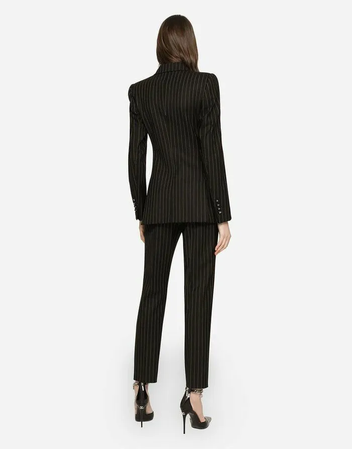 Dolce and Gabbana Blazers Women Pinstripe Twill Turlington Blazer Multicolor Dolce and Gabbana Blazers Women Pinstripe Twill Turlington Blazer Multicolor