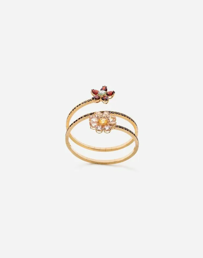 Dolce and Gabbana Bracelets Women Spring Yellow Gold Bracelet With Floral Decorations Gold Dolce and Gabbana Bracelets Women Spring Yellow Gold Bracelet With Floral Decorations Gold