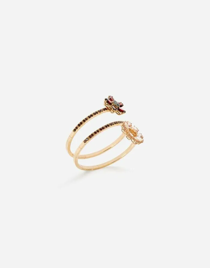 Dolce and Gabbana Bracelets Women Spring Yellow Gold Bracelet With Floral Decorations Gold Dolce and Gabbana Bracelets Women Spring Yellow Gold Bracelet With Floral Decorations Gold