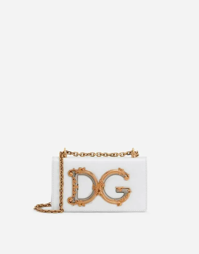 Dolce and Gabbana Clutches Mini And Micro Bags Women Calfskin DG Girls Phone Bag White Dolce and Gabbana Clutches Mini And Micro Bags Women Calfskin DG Girls Phone Bag White