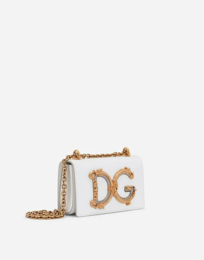 Dolce and Gabbana Clutches Mini And Micro Bags Women Calfskin DG Girls Phone Bag White Dolce and Gabbana Clutches Mini And Micro Bags Women Calfskin DG Girls Phone Bag White