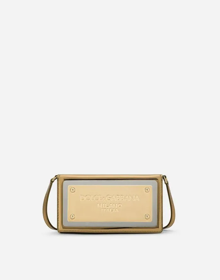Dolce and Gabbana Clutches Mini And Micro Bags Women Phone Bag With Branded Maxiplate Gold Dolce and Gabbana Clutches Mini And Micro Bags Women Phone Bag With Branded Maxiplate Gold