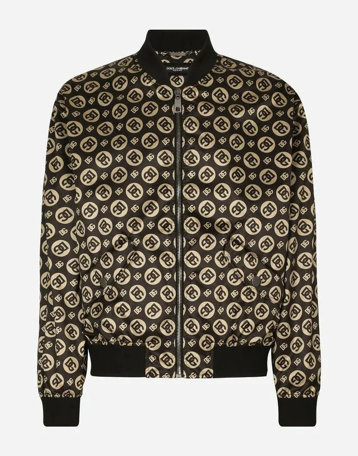 Dolce and Gabbana Coats And Jackets Men Nylon Jacket With Allover DG Logo Print Black Dolce and Gabbana Coats And Jackets Men Nylon Jacket With Allover DG Logo Print Black