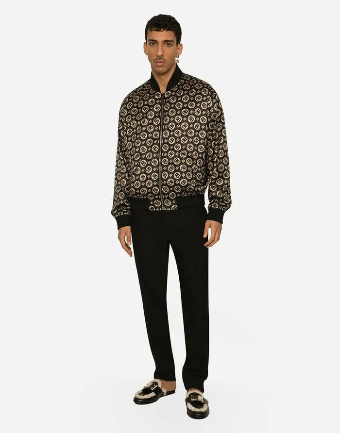 Dolce and Gabbana Coats And Jackets Men Nylon Jacket With Allover DG Logo Print Black Dolce and Gabbana Coats And Jackets Men Nylon Jacket With Allover DG Logo Print Black
