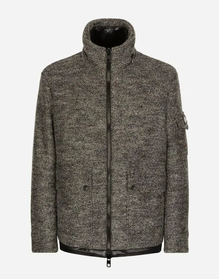 Dolce and Gabbana Coats And Jackets Men Padded Wool Jacket With Branded Tag Multicolor Dolce and Gabbana Coats And Jackets Men Padded Wool Jacket With Branded Tag Multicolor
