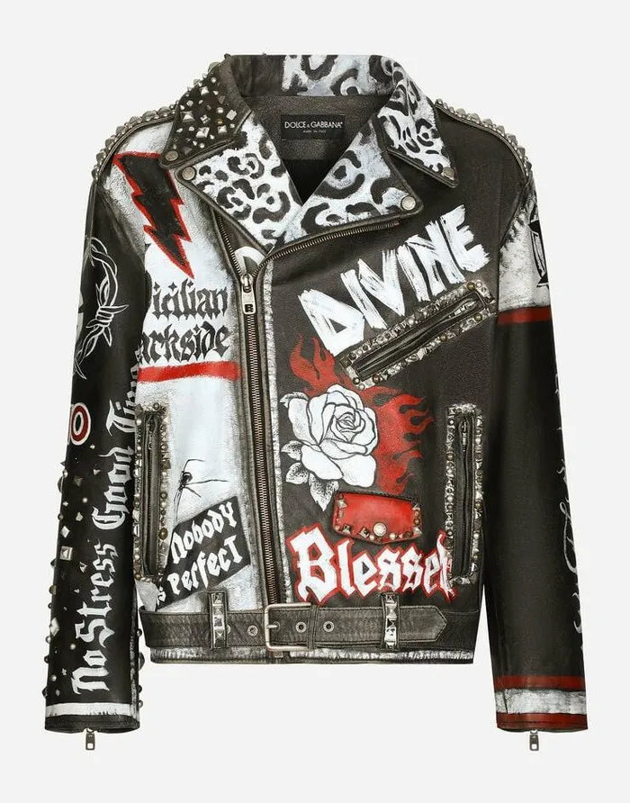 Dolce and Gabbana Coats And Jackets Men Printed Bullskin Jacket Multicolor