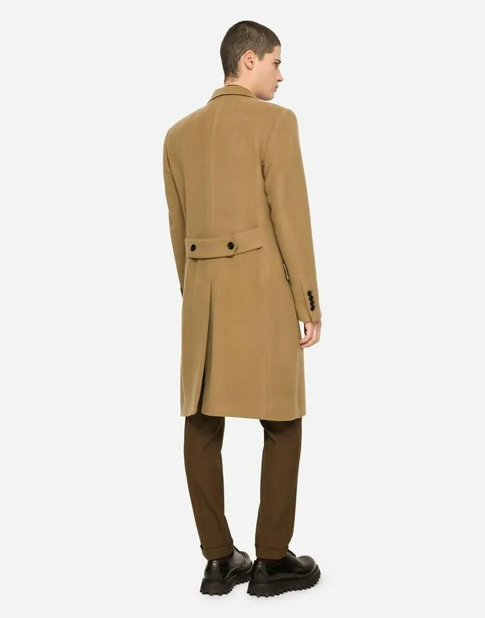 Dolce and Gabbana Coats And Jackets Men Wool And Cashmere Coat Beige