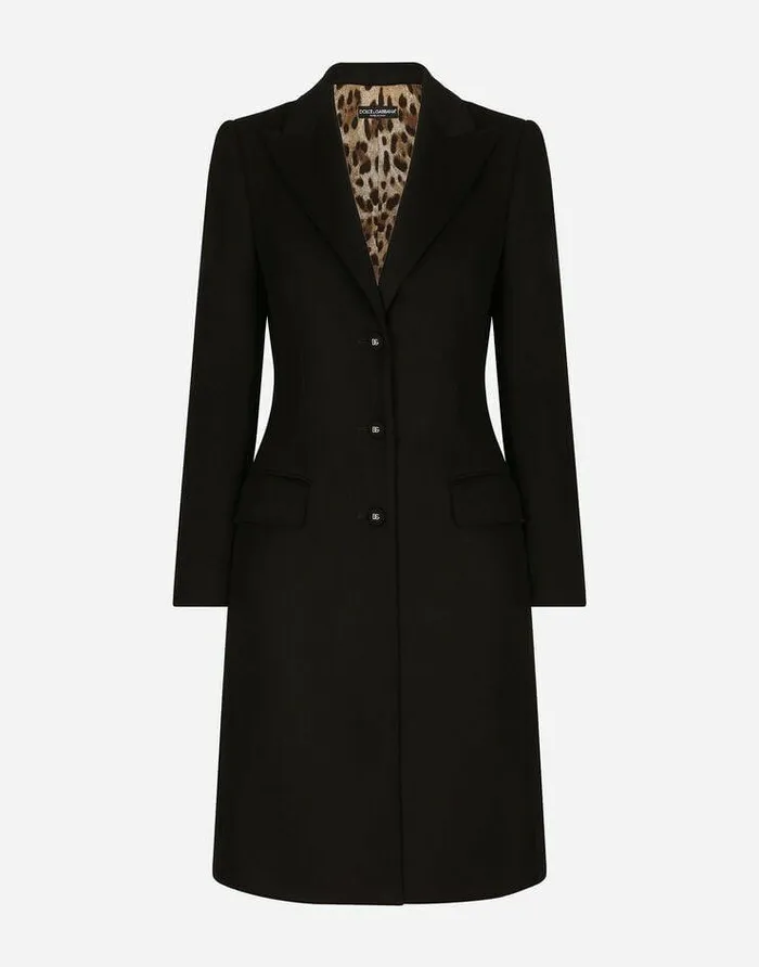 Dolce and Gabbana Coats And Jackets Women Singlebreasted Wool And Cashmere Coat Black Dolce and Gabbana Coats And Jackets Women Singlebreasted Wool And Cashmere Coat Black