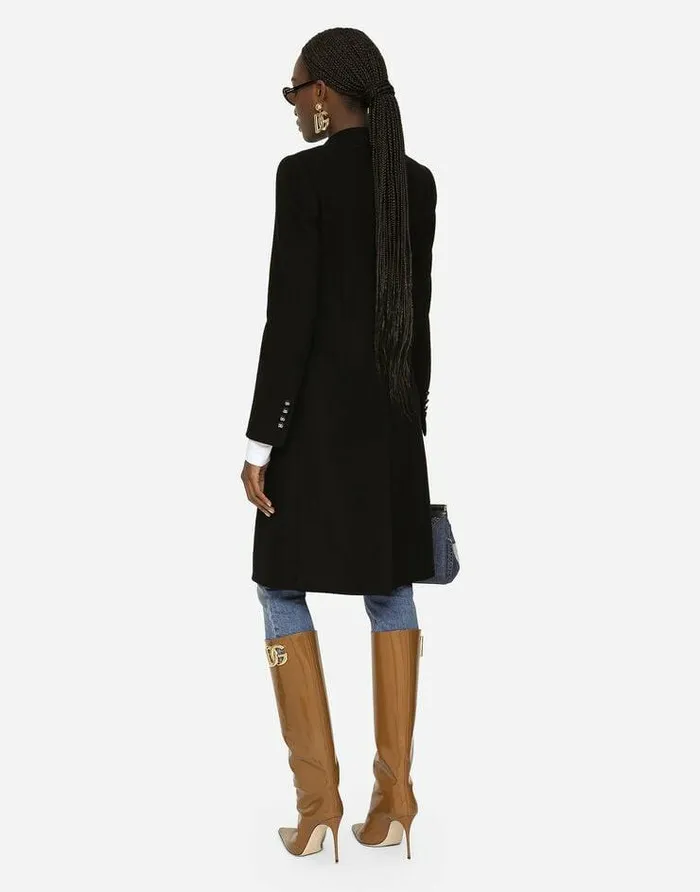 Dolce and Gabbana Coats And Jackets Women Singlebreasted Wool And Cashmere Coat Black Dolce and Gabbana Coats And Jackets Women Singlebreasted Wool And Cashmere Coat Black