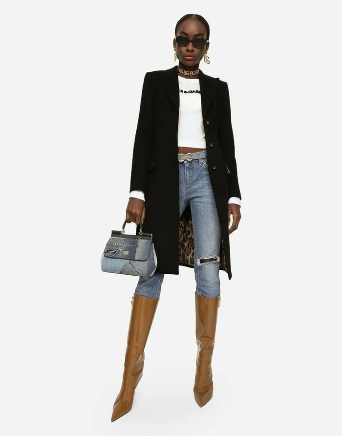 Dolce and Gabbana Coats And Jackets Women Singlebreasted Wool And Cashmere Coat Black Dolce and Gabbana Coats And Jackets Women Singlebreasted Wool And Cashmere Coat Black