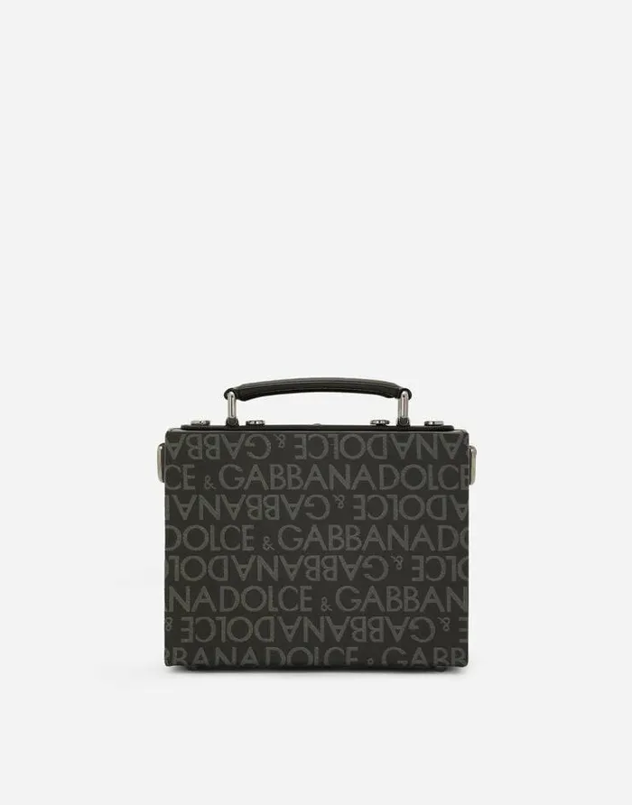 Dolce and Gabbana Crossbody Bags Men Coated Jacquard Box Bag Multicolor