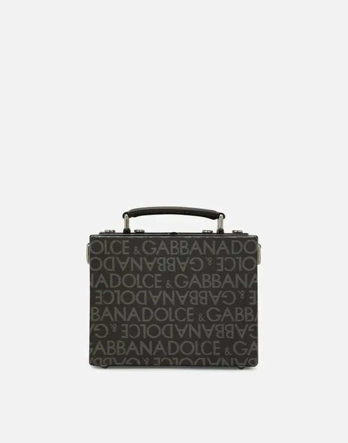 Dolce and Gabbana Crossbody Bags Men Coated Jacquard Box Bag Multicolor Dolce and Gabbana Crossbody Bags Men Coated Jacquard Box Bag Multicolor