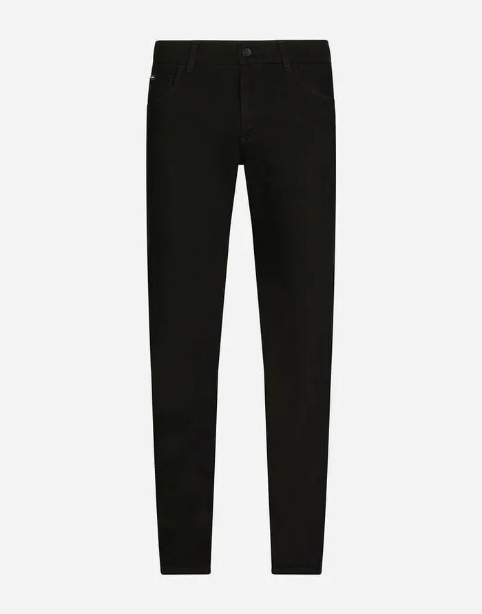 Dolce and Gabbana Denim Men Black Slimfit Stretch Jeans Black