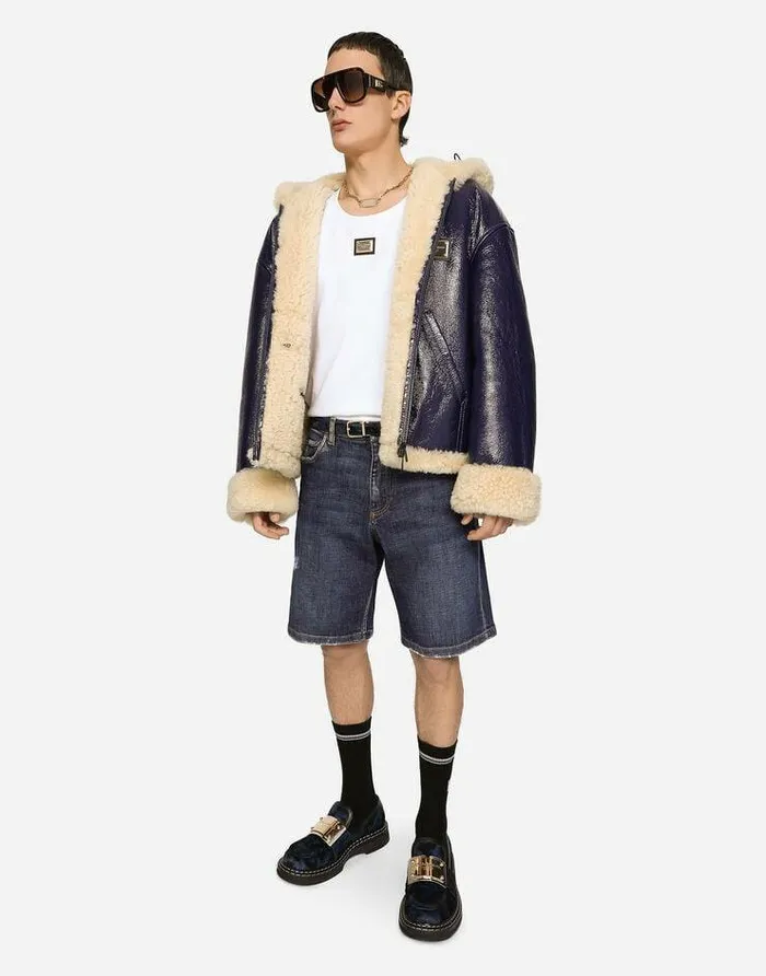 Dolce and Gabbana Denim Men Blue Denim Shorts With Rips And Embroidery Multicolor Dolce and Gabbana Denim Men Blue Denim Shorts With Rips And Embroidery Multicolor