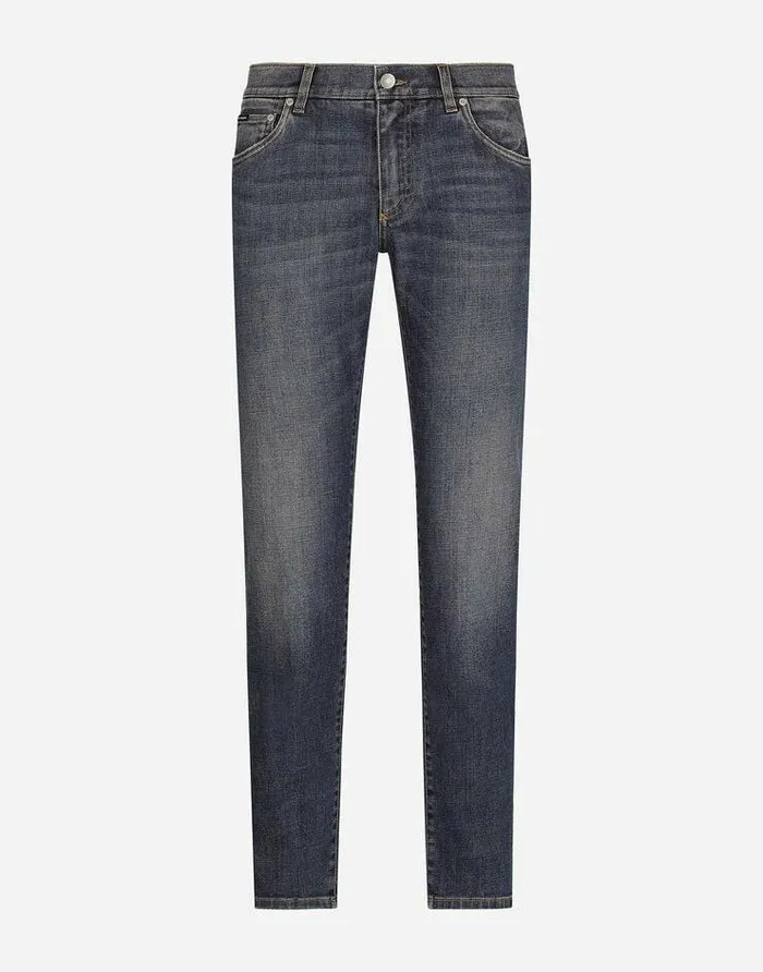 Dolce and Gabbana Denim Men Blue Wash Slimfit Stretch Jeans Blue