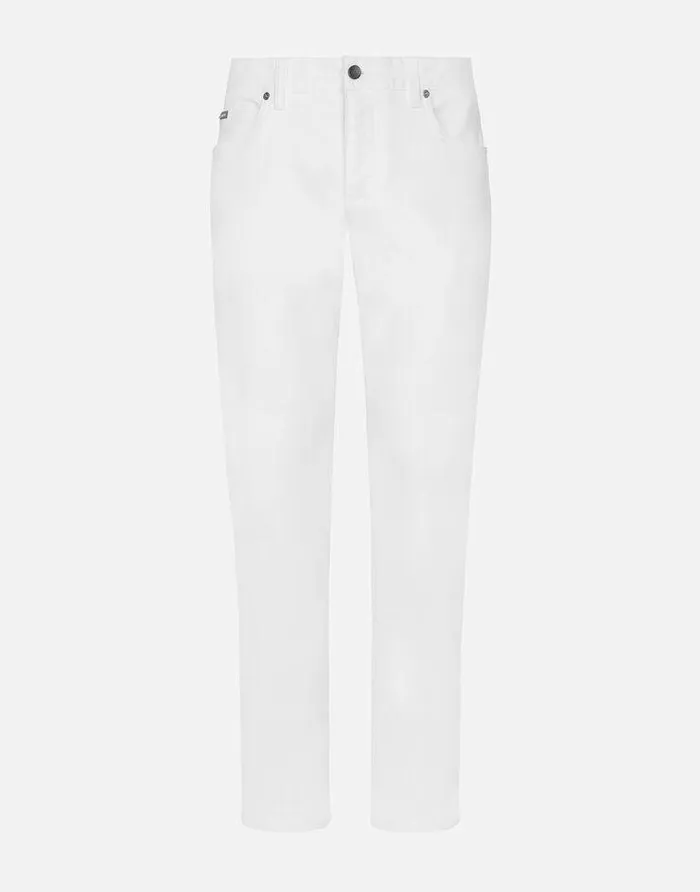 Dolce and Gabbana Denim Men White Regular Stretch Jeans Multicolor