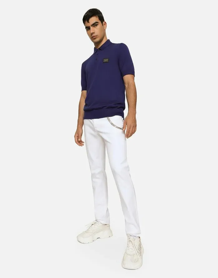 Dolce and Gabbana Denim Men White Regular Stretch Jeans Multicolor Dolce and Gabbana Denim Men White Regular Stretch Jeans Multicolor