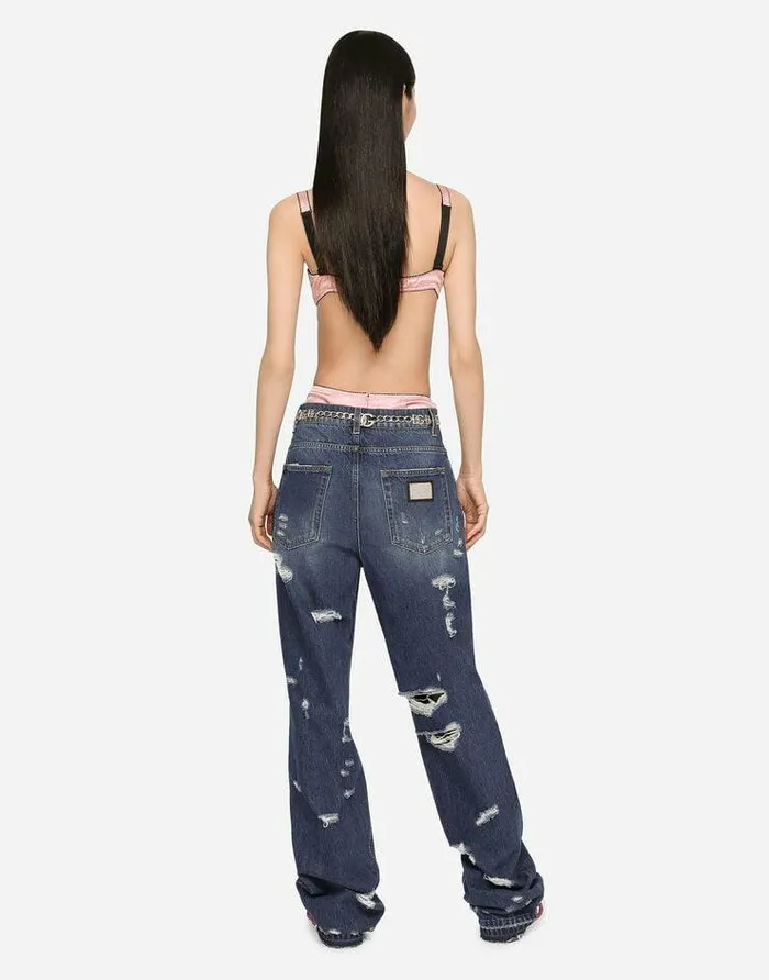 Dolce and Gabbana Denim Women Denim Jeans With Rips Multicolor Dolce and Gabbana Denim Women Denim Jeans With Rips Multicolor