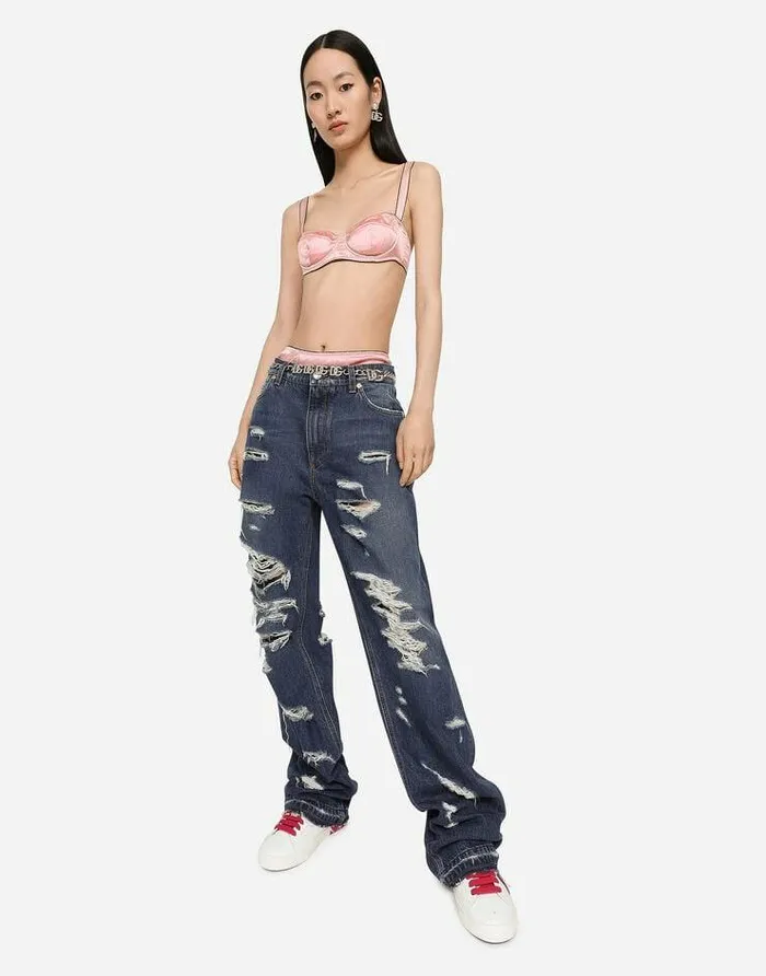 Dolce and Gabbana Denim Women Denim Jeans With Rips Multicolor Dolce and Gabbana Denim Women Denim Jeans With Rips Multicolor