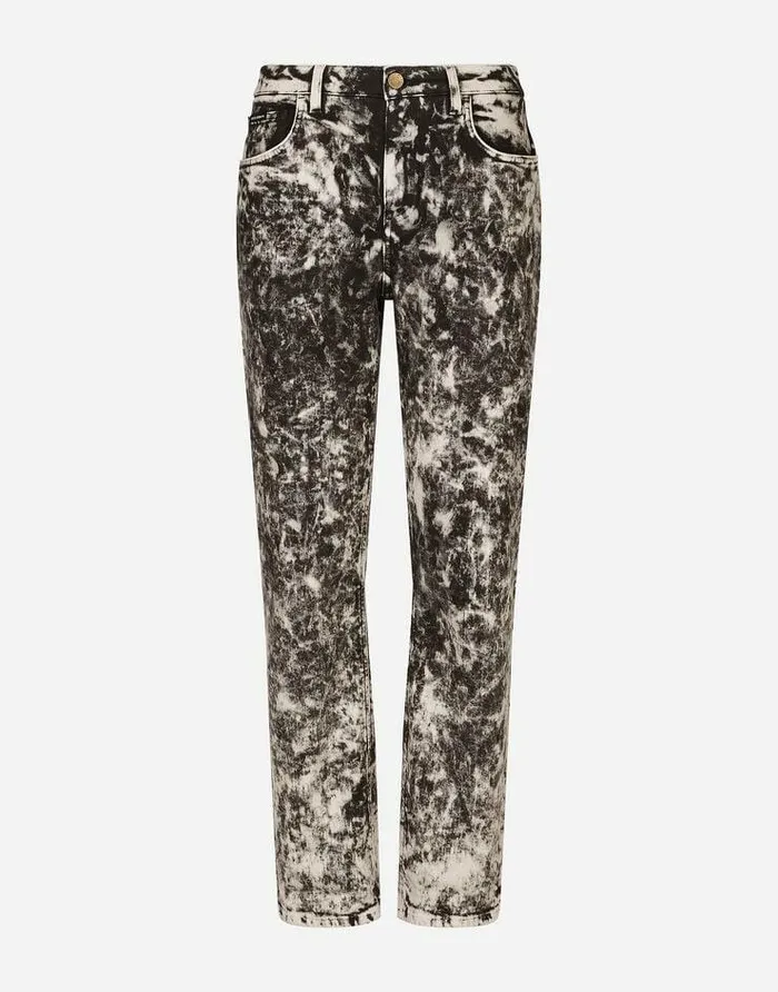 Dolce and Gabbana Denim Women Marbled Boyfriend Jeans Multicolor