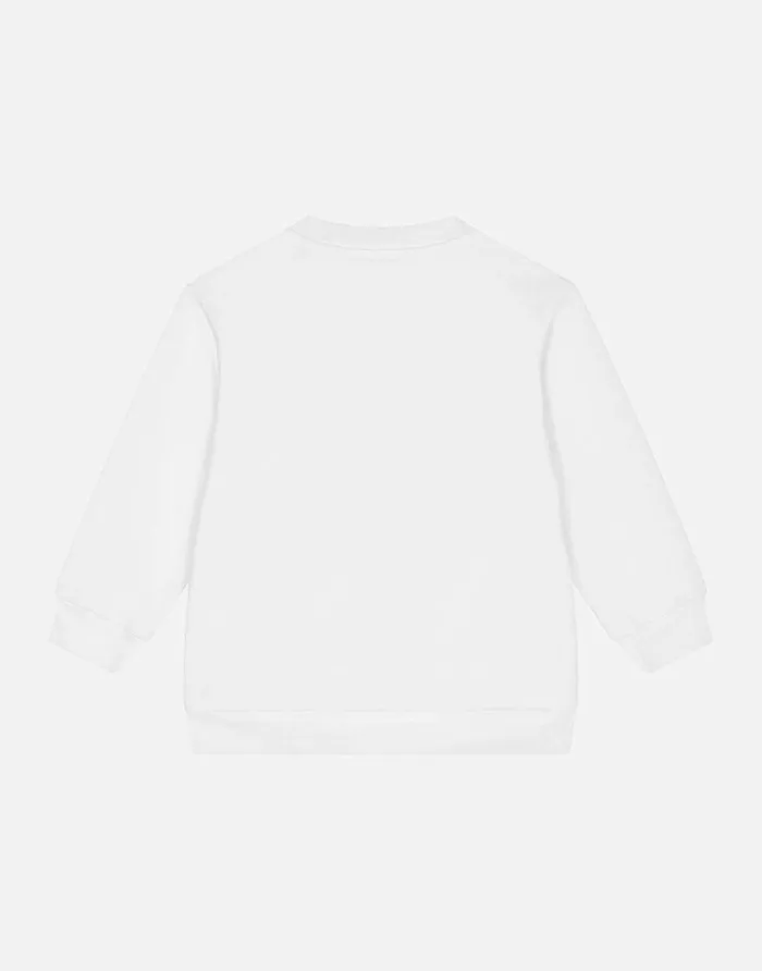 Dolce and Gabbana Dresses Children Longsleeved Jersey Dress With Majolica Patch White Dolce and Gabbana Dresses Children Longsleeved Jersey Dress With Majolica Patch White