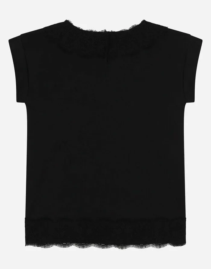 Dolce and Gabbana Dresses Children Short Interlock Dress With DG Logo Black Dolce and Gabbana Dresses Children Short Interlock Dress With DG Logo Black
