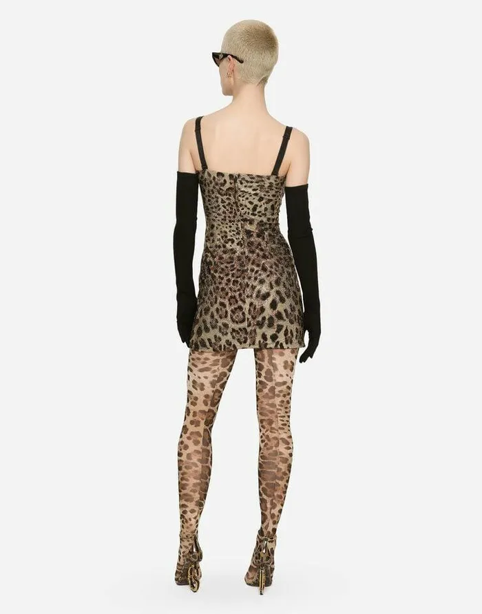 Dolce and Gabbana Dresses Women Leopardprint Jersey Minidress With Fusible Rhinestones Multicolor Dolce and Gabbana Dresses Women Leopardprint Jersey Minidress With Fusible Rhinestones Multicolor