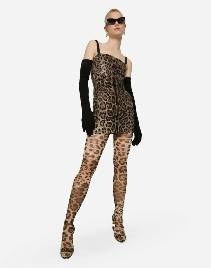 Dolce and Gabbana Dresses Women Leopardprint Jersey Minidress With Fusible Rhinestones Multicolor Dolce and Gabbana Dresses Women Leopardprint Jersey Minidress With Fusible Rhinestones Multicolor
