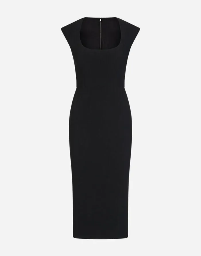 Dolce and Gabbana Dresses Women Longuette Dress In Cady Black