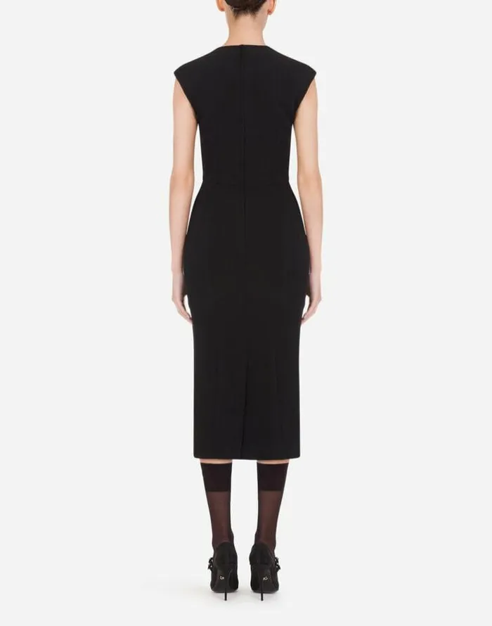 Dolce and Gabbana Dresses Women Longuette Dress In Cady Black Dolce and Gabbana Dresses Women Longuette Dress In Cady Black