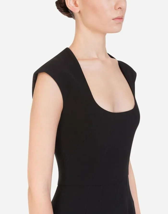 Dolce and Gabbana Dresses Women Longuette Dress In Cady Black Dolce and Gabbana Dresses Women Longuette Dress In Cady Black