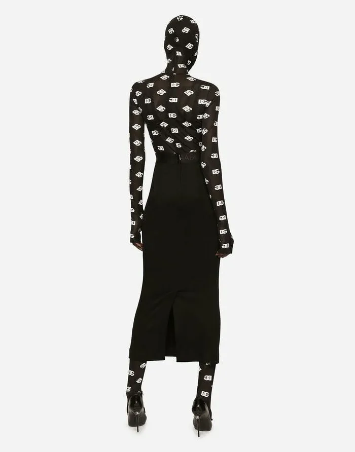 Dolce and Gabbana Dresses Women Marquisette Jumpsuit With Hood And Logo Print Multicolor Dolce and Gabbana Dresses Women Marquisette Jumpsuit With Hood And Logo Print Multicolor